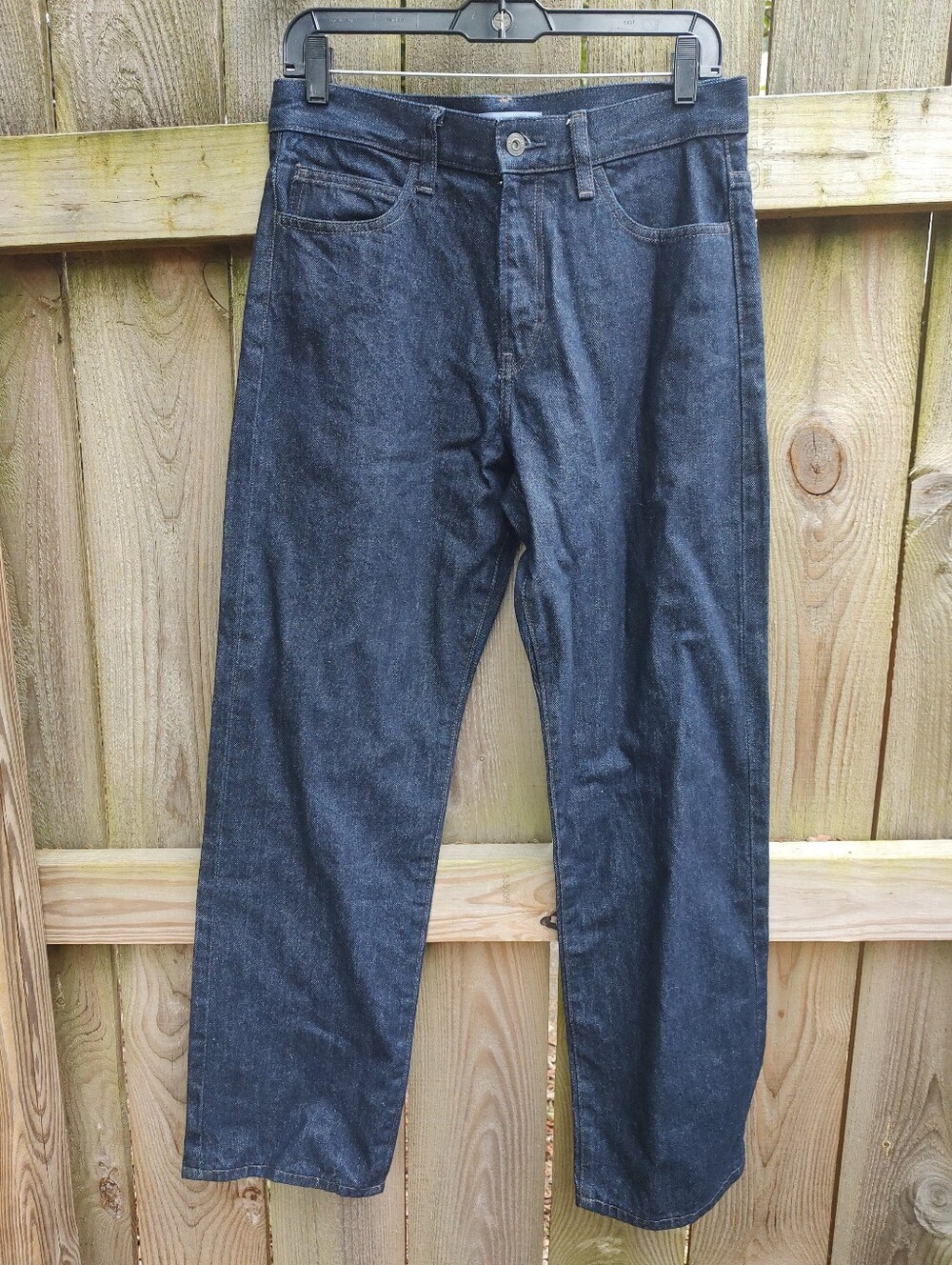 🏵️ J.W. Anderson x Uniqlo Dark Wash Straight Denim Jeans Logo 26 X 31